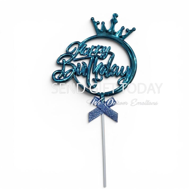 Blue happy birthday topper 2