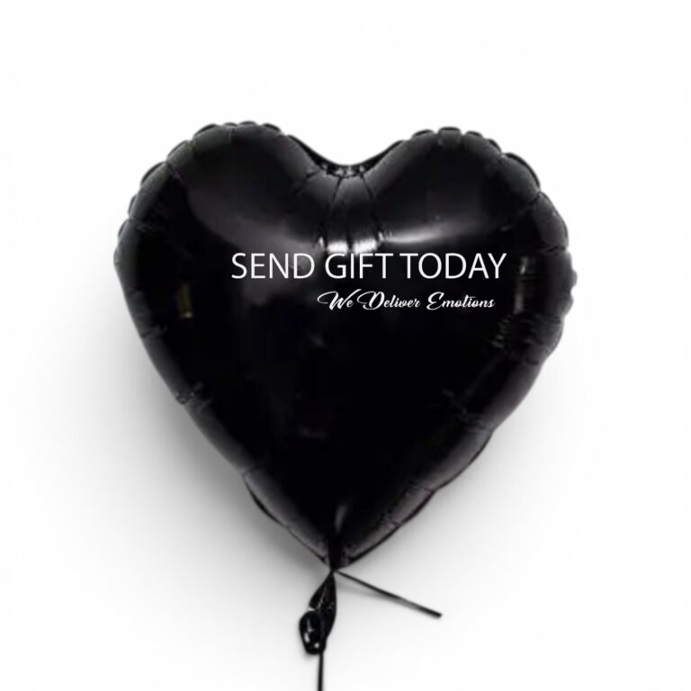 black heart foil balloon