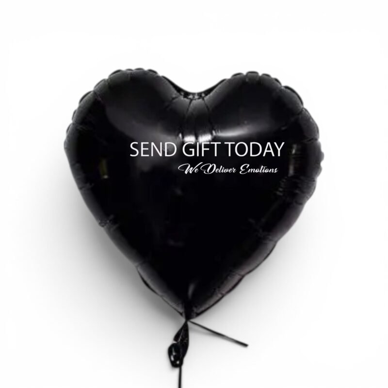 black heart foil balloon