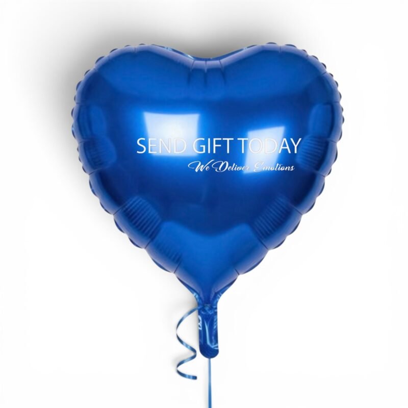blue heart foil balloon