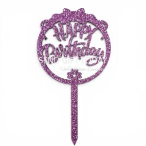 Pink happy birthday topper