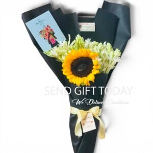 Radiant Bloom Duo - fresh tuberose and sunflower bouquet